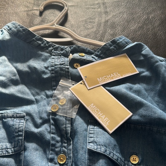 NWT Michael Michael Kors Size 2X Blue Jean Dress - Picture 4 of 8